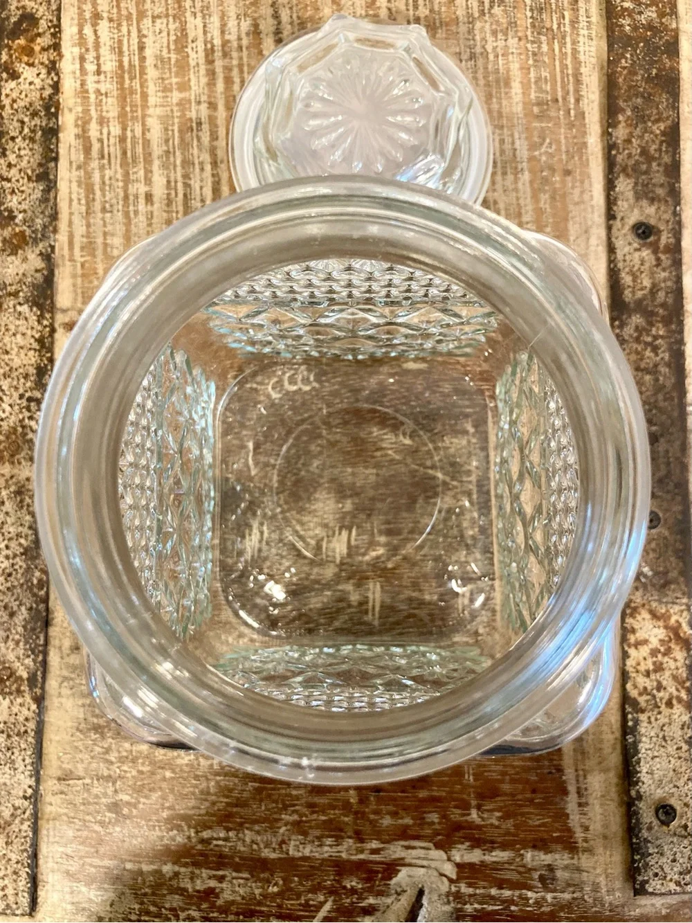 Vintage Anchor Hocking Wexford Clear Glass Lidded Canister Jar Food Storage - Picture 7 of 15